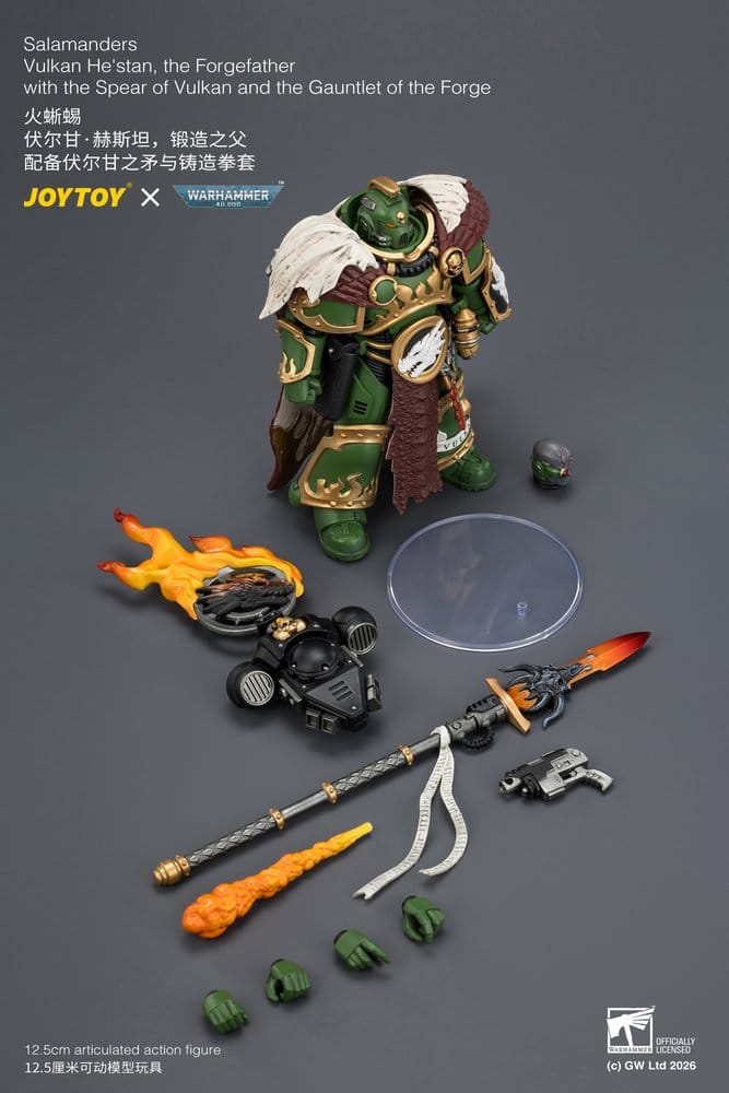 Warhammer Actionfigur Salamanders Vulkan He'stan, Eldsmidesfader 13 cm