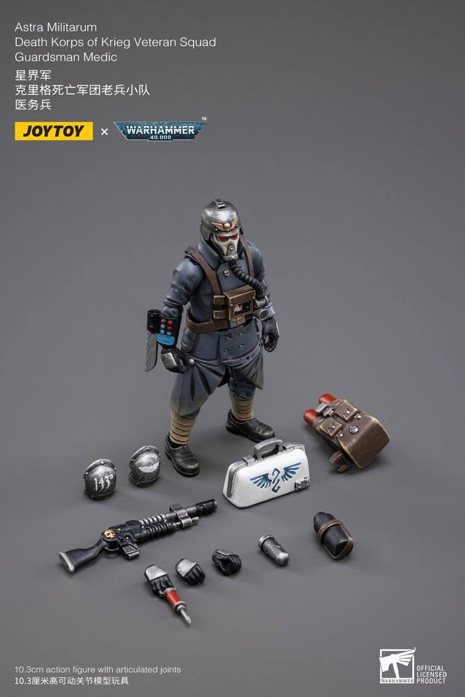 Warhammer 40k Action Figur 1/18 Death Korps of Krieg Veteran Squad Guardsman Medic 10 cm