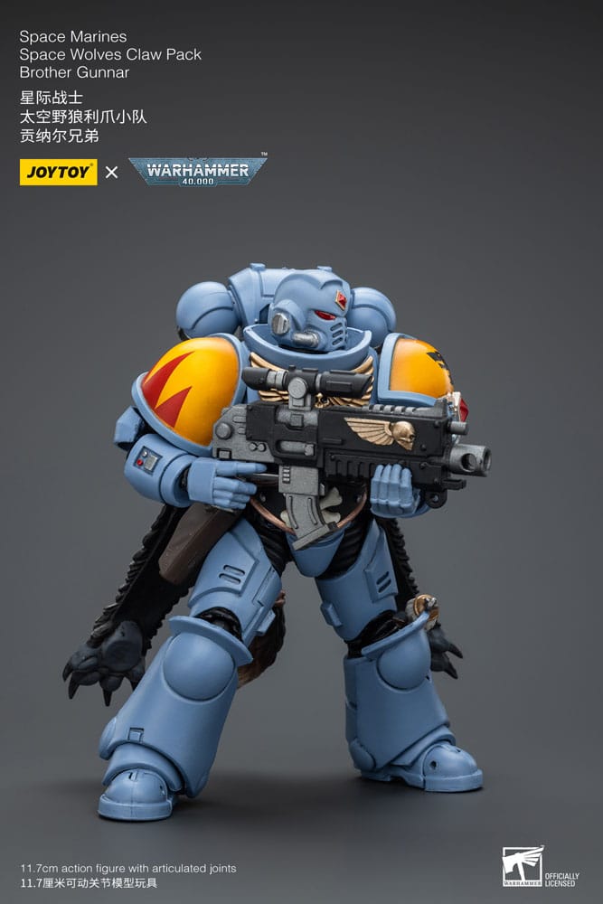 Warhammer 40k Actionfigur 1/18 Space Marines Space Wolves Claw Pack Brother Gunnar 12 cm Joy Toy (CN)