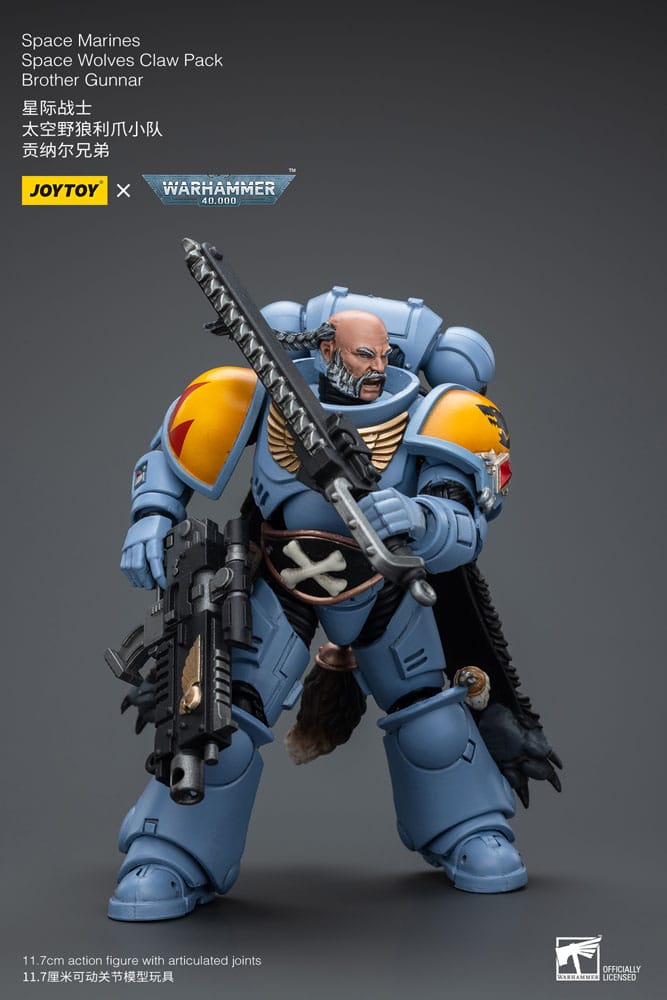 Warhammer 40k Actionfigur 1/18 Space Marines Space Wolves Claw Pack Brother Gunnar 12 cm Joy Toy (CN)