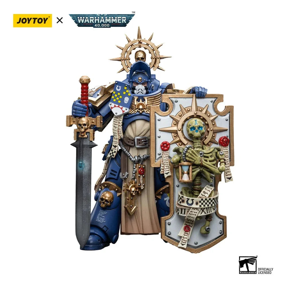 Warhammer 40k Action Figur 1/18 Ultramarines Primaris Captain med Reliktskärm och Kraftsvärd 12 cm Joy Toy (CN)