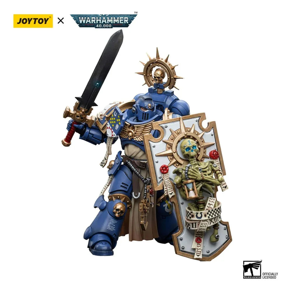 Warhammer 40k Action Figur 1/18 Ultramarines Primaris Captain med Reliktskärm och Kraftsvärd 12 cm Joy Toy (CN)