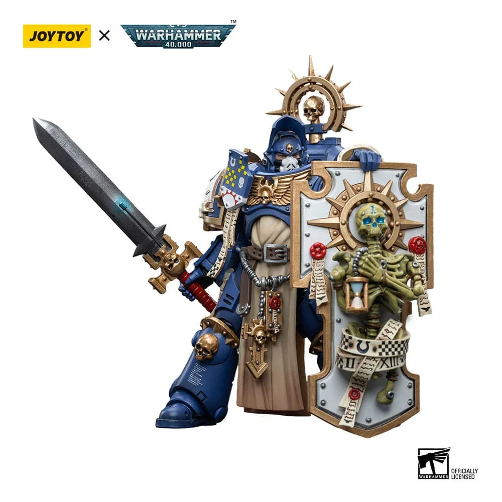Warhammer 40k Action Figur 1/18 Ultramarines Primaris Captain med Reliktskärm och Kraftsvärd 12 cm Joy Toy (CN)
