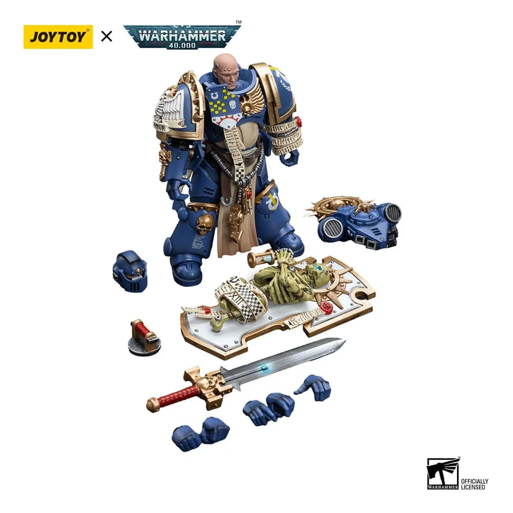 Warhammer 40k Action Figur 1/18 Ultramarines Primaris Captain med Reliktskärm och Kraftsvärd 12 cm Joy Toy (CN)
