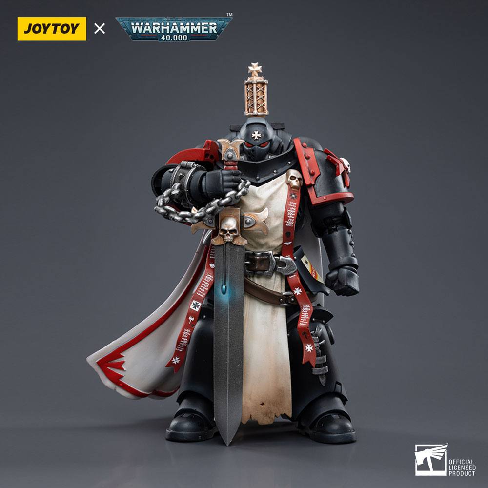 Warhammer 40k Actionfigur i skala 1/18 Black Templars Primaris Sword Brethren Eberwulf, 12 cm
