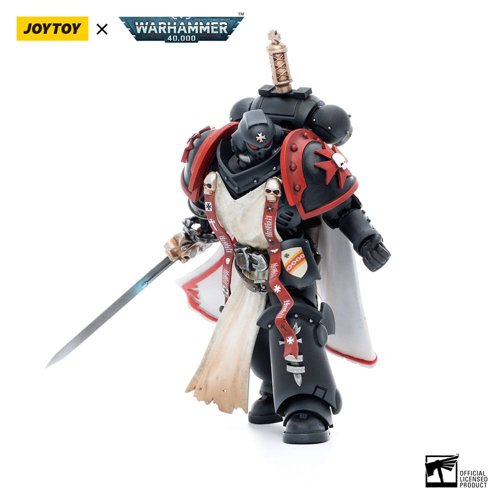 Warhammer 40k Actionfigur i skala 1/18 Black Templars Primaris Sword Brethren Eberwulf, 12 cm
