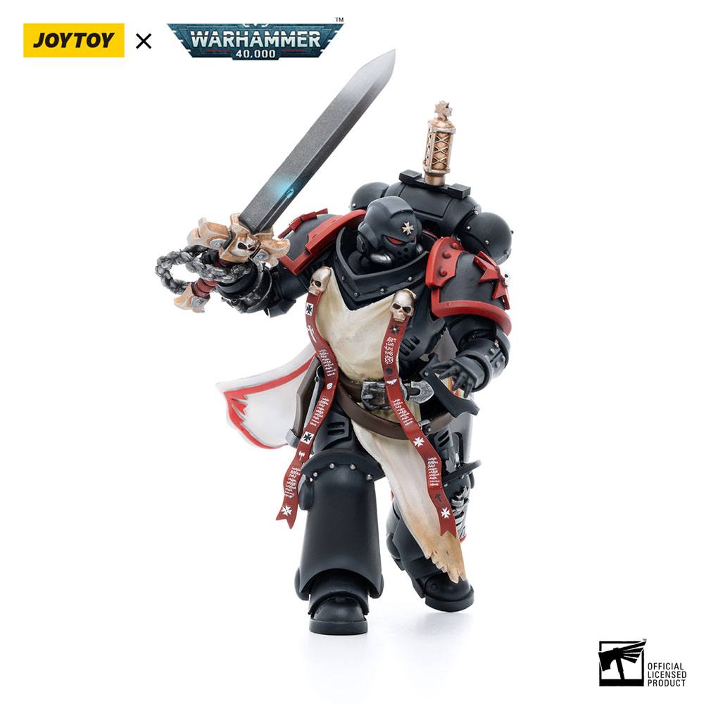 Warhammer 40k Actionfigur i skala 1/18 Black Templars Primaris Sword Brethren Eberwulf, 12 cm