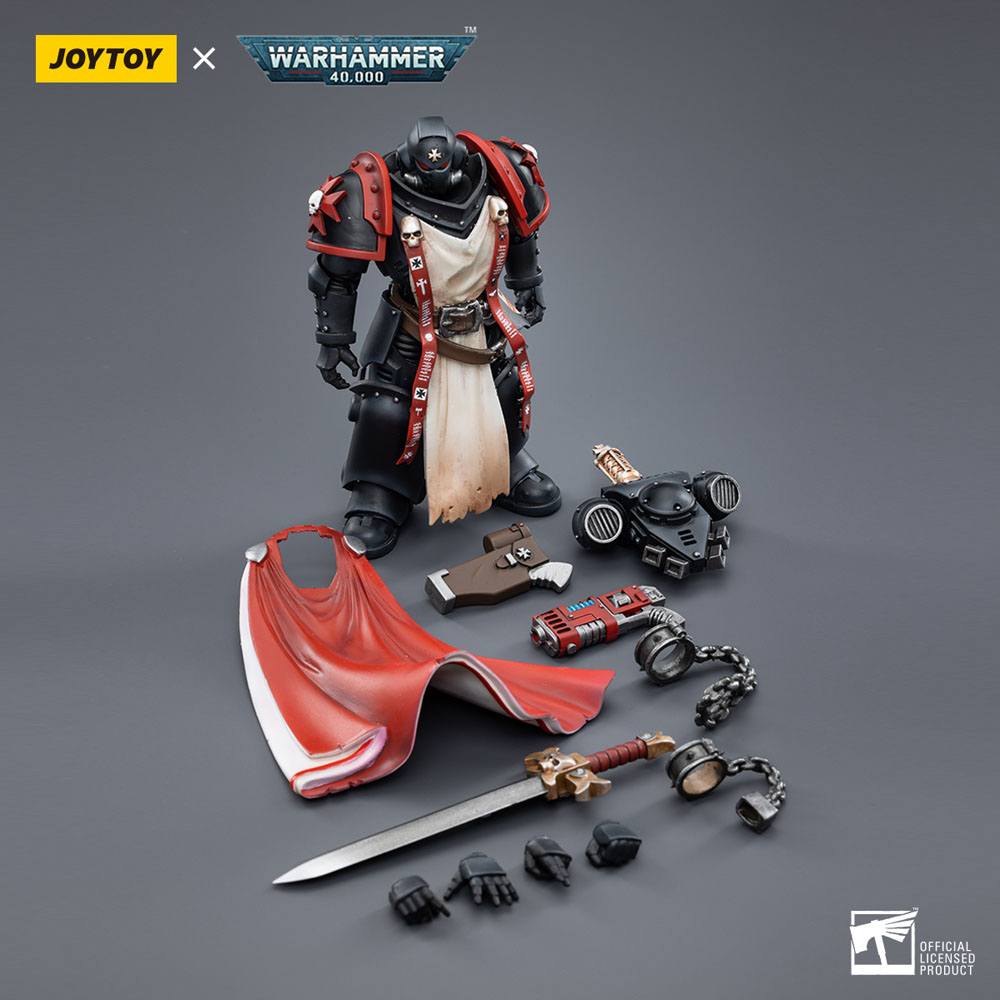 Warhammer 40k Actionfigur i skala 1/18 Black Templars Primaris Sword Brethren Eberwulf, 12 cm