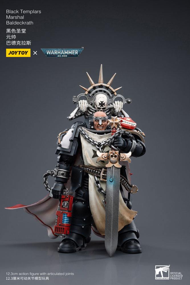 Warhammer 40k Actionfigur i skala 1/18, Black Templars Marshal Baldeckrath, 12 cm