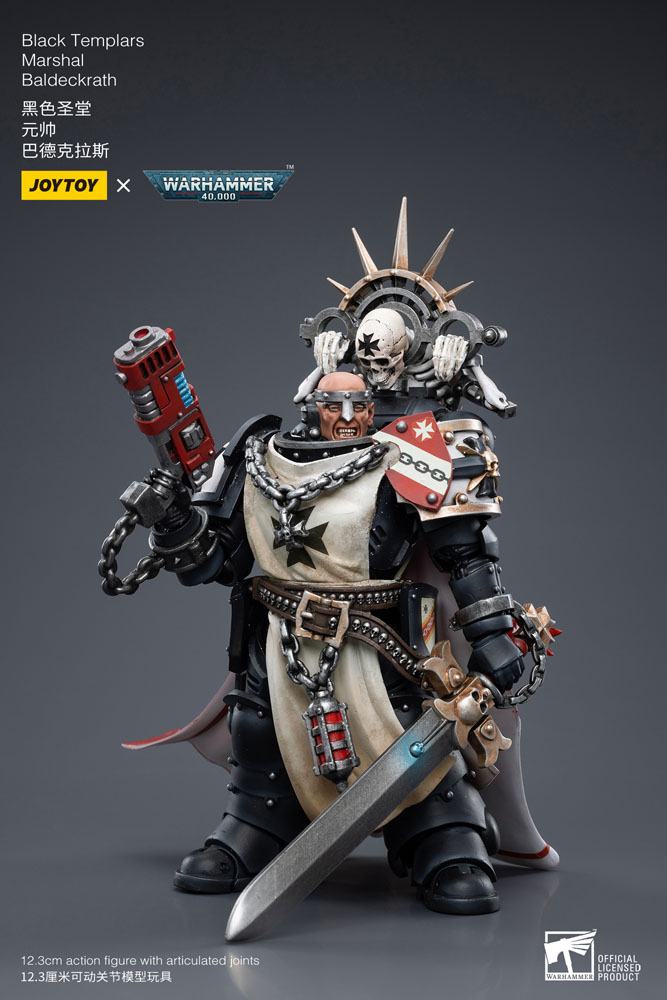 Warhammer 40k Actionfigur i skala 1/18, Black Templars Marshal Baldeckrath, 12 cm