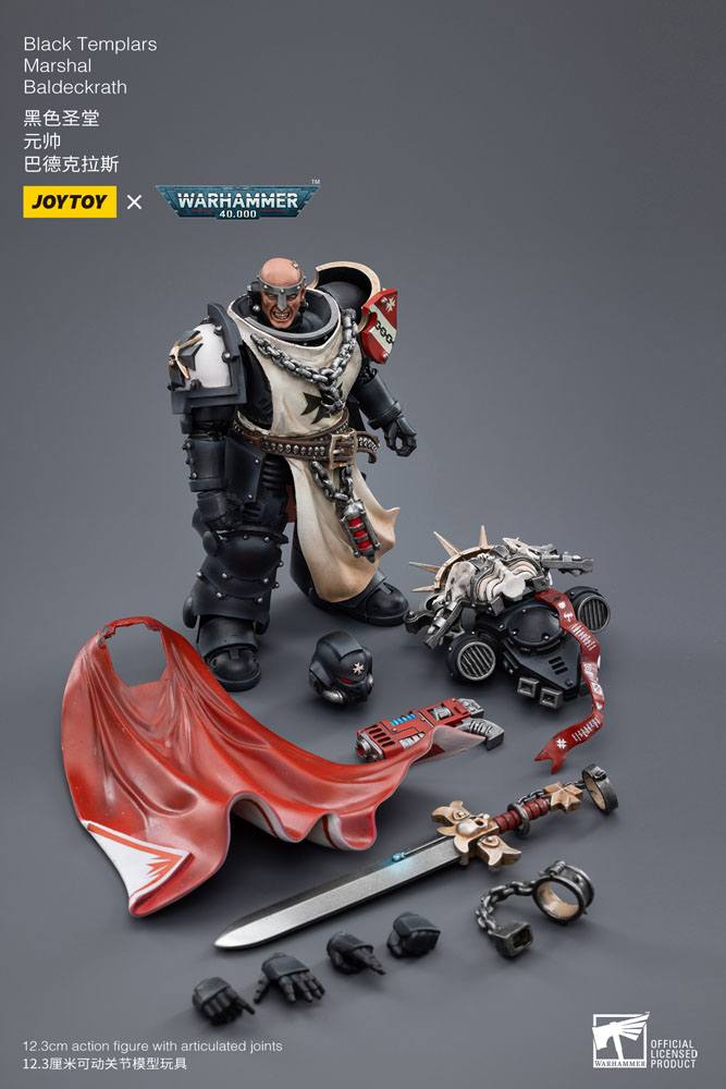 Warhammer 40k Actionfigur i skala 1/18, Black Templars Marshal Baldeckrath, 12 cm