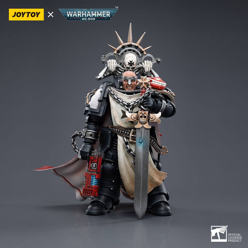 Warhammer 40k Actionfigur i skala 1/18, Black Templars Marshal Baldeckrath, 12 cm