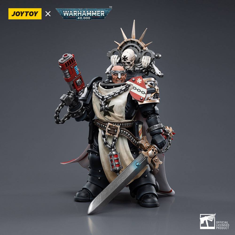 Warhammer 40k Actionfigur i skala 1/18, Black Templars Marshal Baldeckrath, 12 cm
