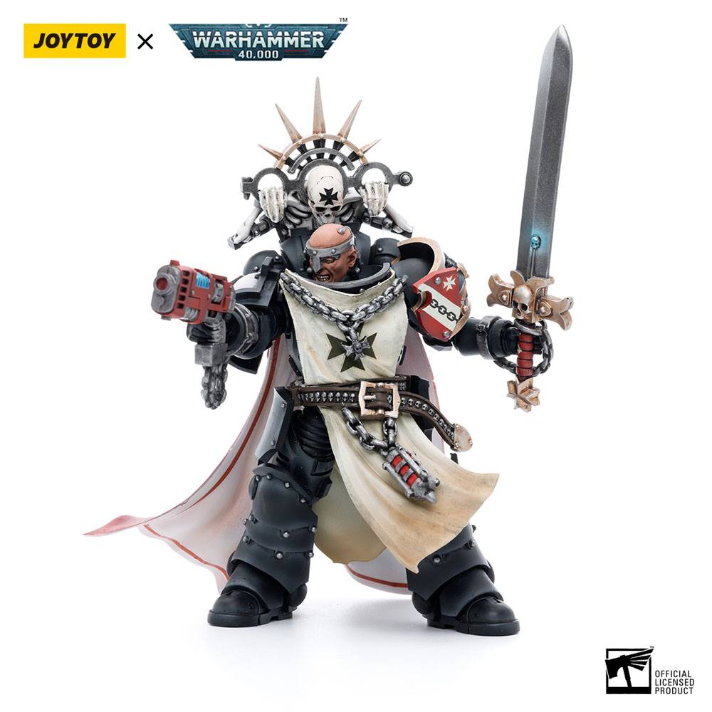 Warhammer 40k Actionfigur i skala 1/18, Black Templars Marshal Baldeckrath, 12 cm