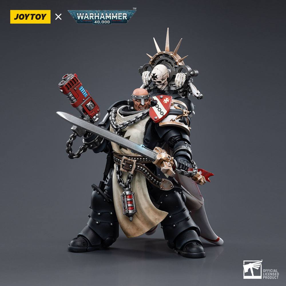 Warhammer 40k Actionfigur i skala 1/18, Black Templars Marshal Baldeckrath, 12 cm