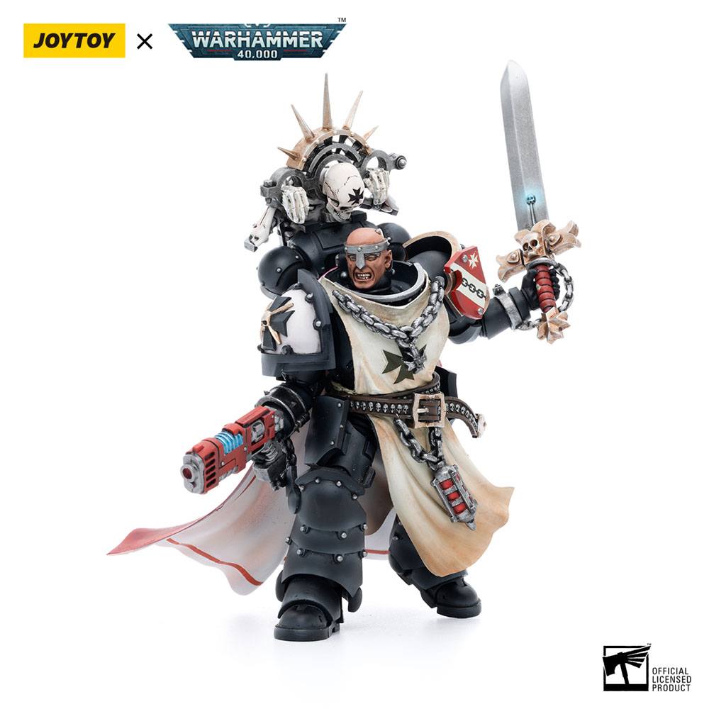 Warhammer 40k Actionfigur i skala 1/18, Black Templars Marshal Baldeckrath, 12 cm