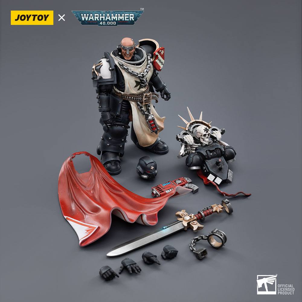 Warhammer 40k Actionfigur i skala 1/18, Black Templars Marshal Baldeckrath, 12 cm