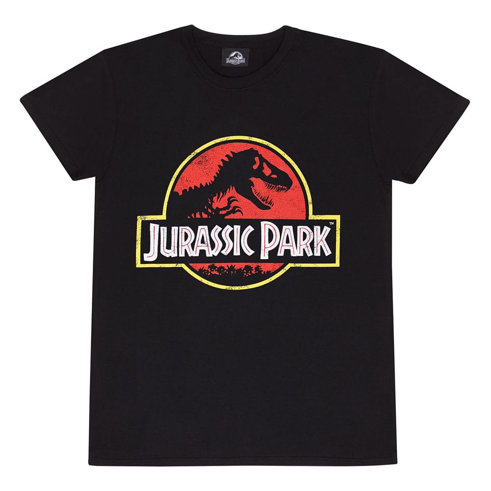 Jurassic Park T-Shirt med Klassisk Logo Stl L Heroes Inc