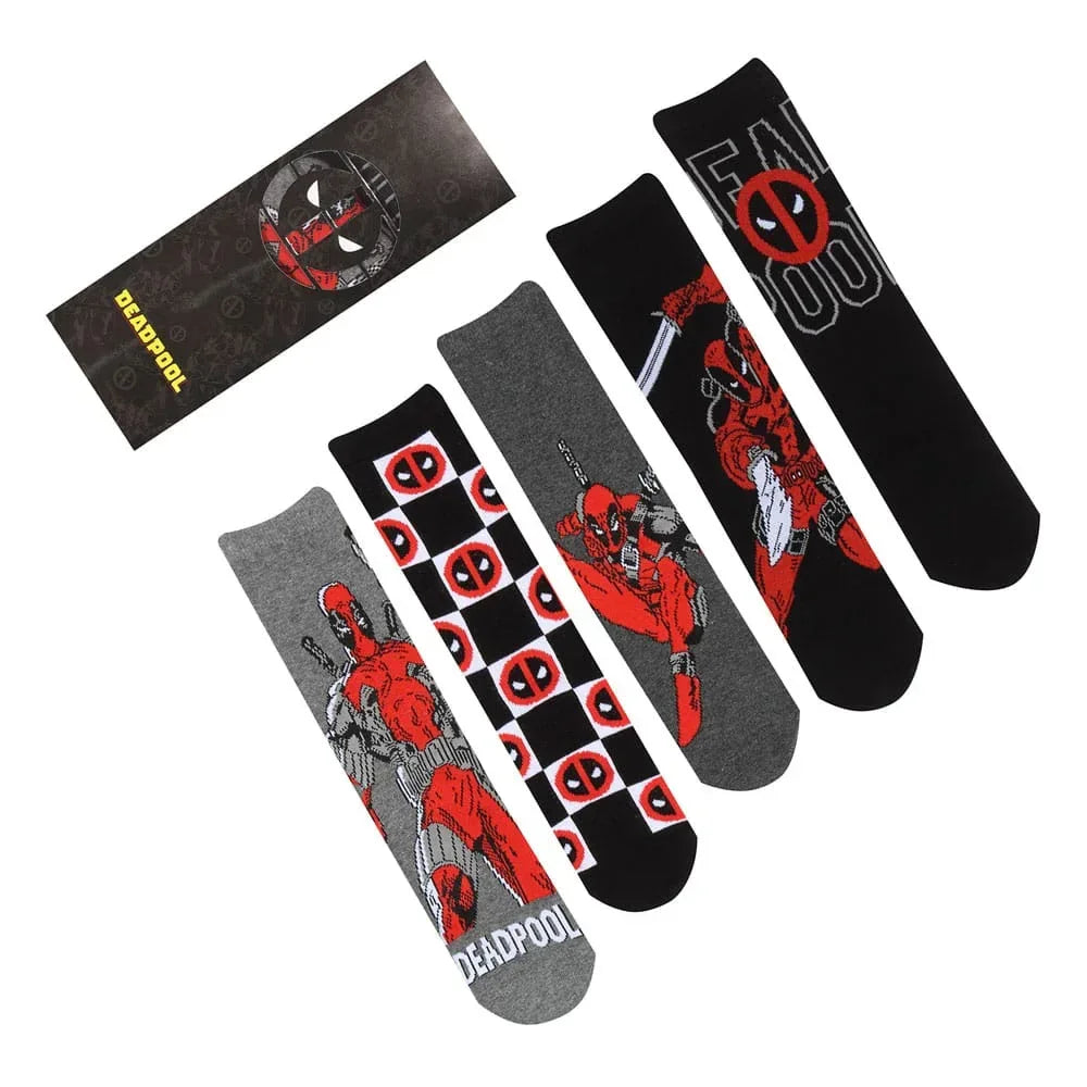Marvel Socken 5-Pack Deadpool S-M Heroes Inc