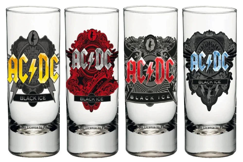 AC/DC Shot Glass 4-Pack Black Ice