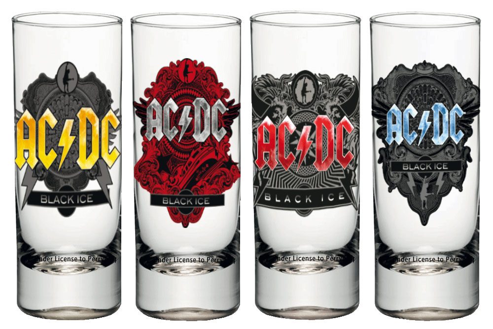 AC/DC Shotglas 4-Pack Black Ice KKL