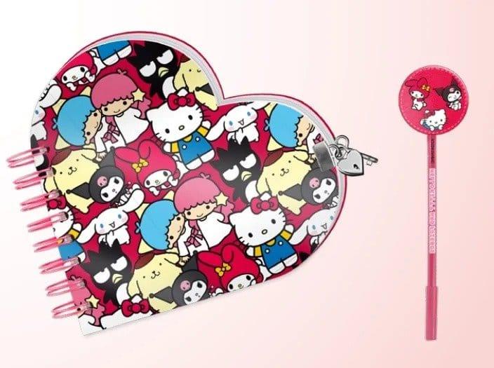 Sanrio Hjärtdagbok & Penngåvoset Hello Kitty Vänner Flerfärgad Karactermania