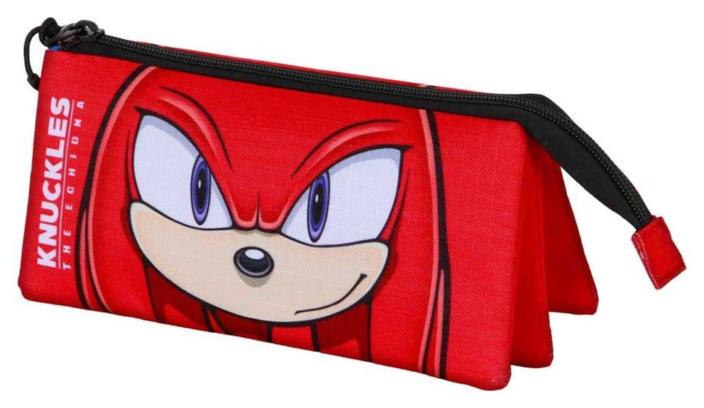 Sonic - The Hedgehog Triple Pennfodral SEGA Knuckles Sight Red Karactermania