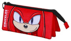 Sonic - The Hedgehog Triple Pennfodral SEGA Knuckles Sight Red Karactermania
