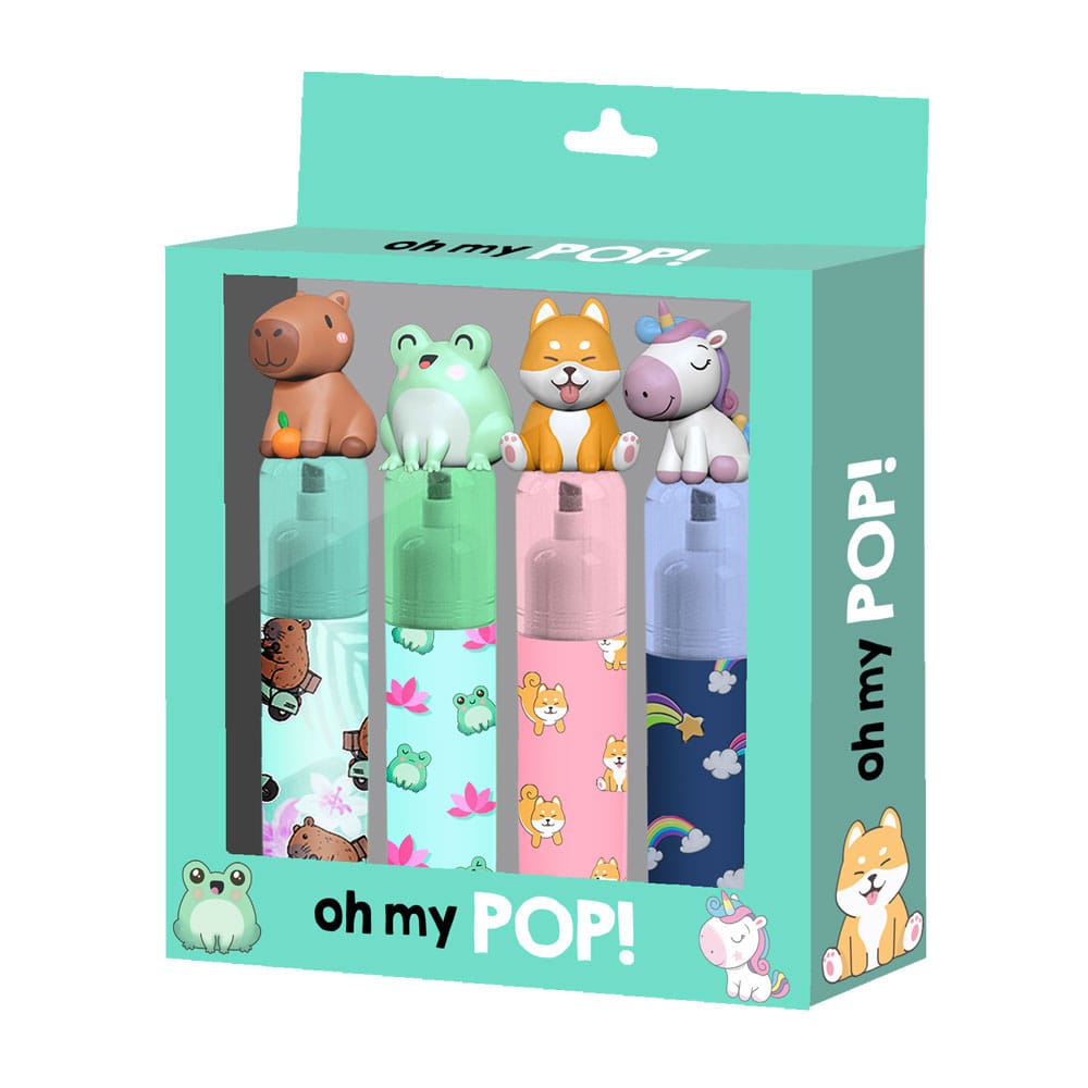 Oh My Pop! Highlighters 4-Pack - Färgglada Marker för Skapande Karactermania