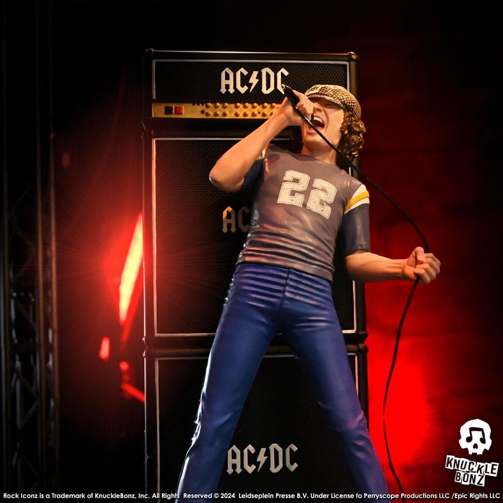 AC/DC Rock Iconz Staty Brian Johnson 23 cm Knucklebonz