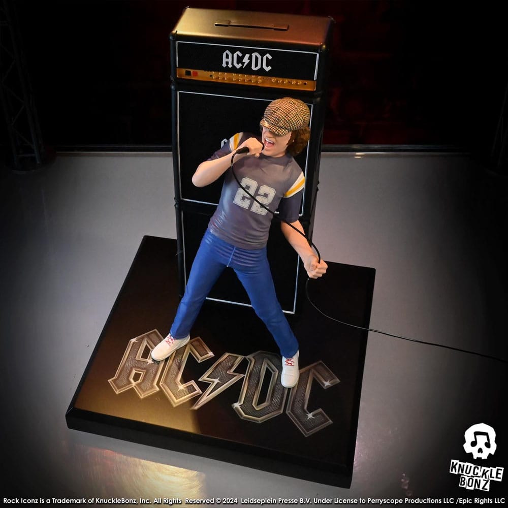 AC/DC Rock Iconz Staty Brian Johnson 23 cm Knucklebonz