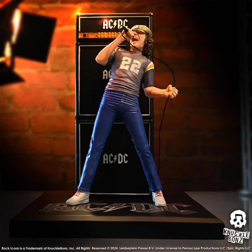 AC/DC Rock Iconz Staty Brian Johnson 23 cm Knucklebonz