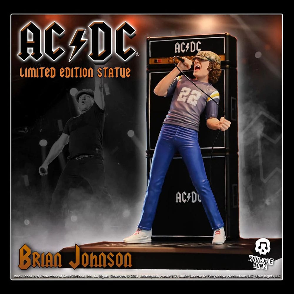 AC/DC Rock Iconz Staty Brian Johnson 23 cm Knucklebonz
