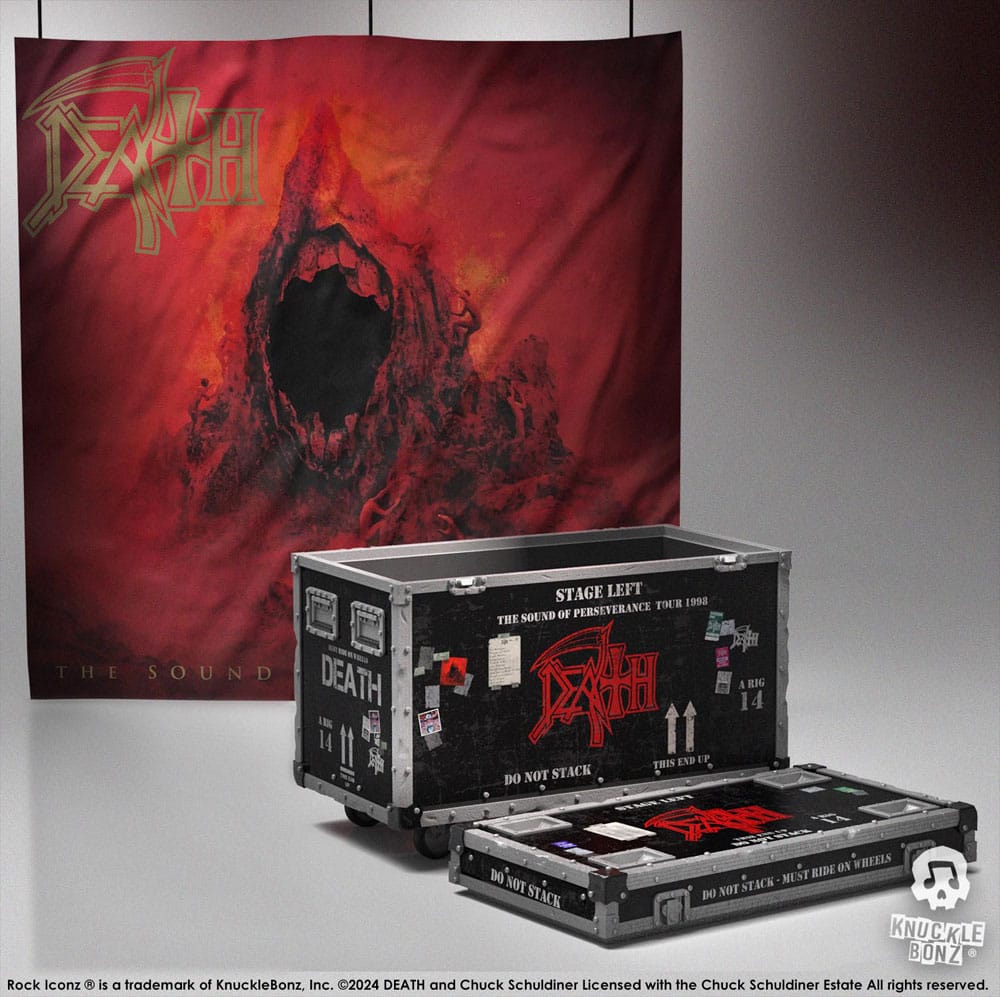 Death Rock Ikonz On Tour Road Case Figur + Stage Backdrop Set - The Sound of Perseverance Tour 1998 Knucklebonz