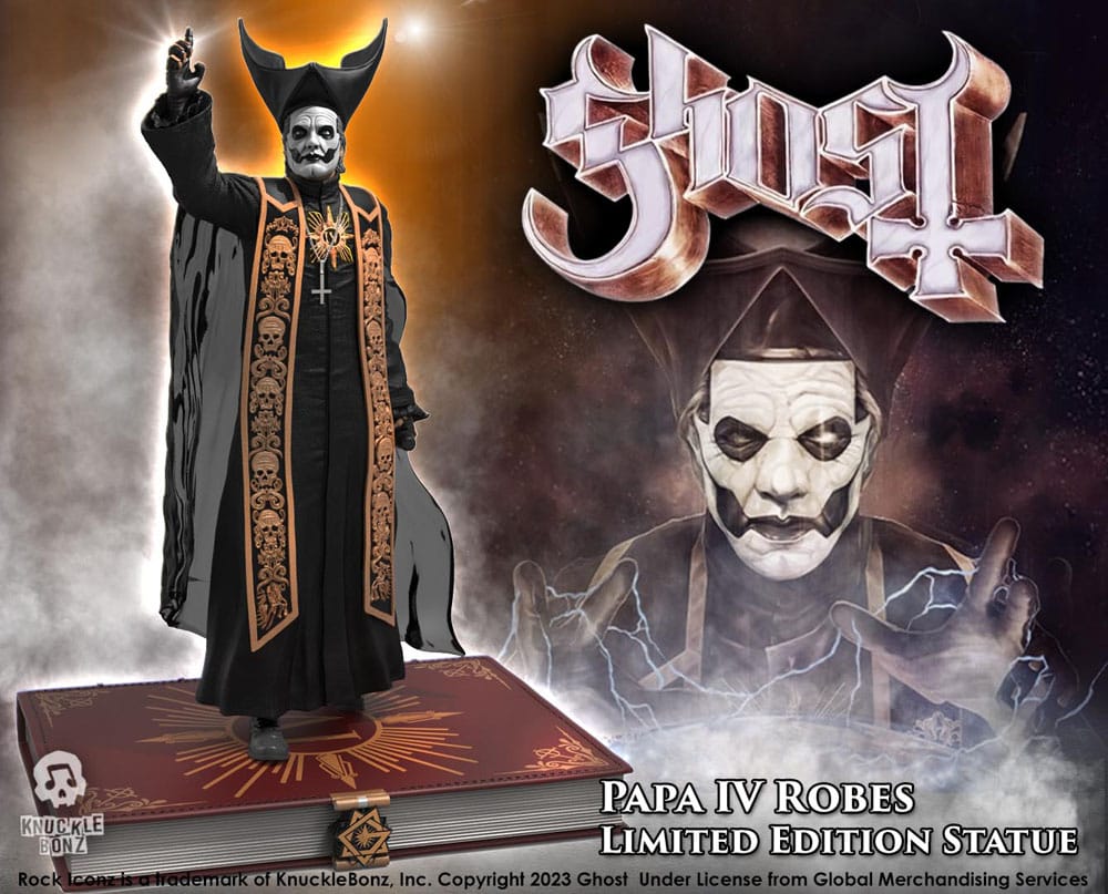 Ghost Rock Iconz Staty 1/9 Papa Emeritus IV (Svarta Kappor) 22 cm Knucklebonz