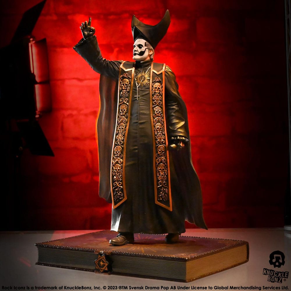 Ghost Rock Iconz Staty 1/9 Papa Emeritus IV (Svarta Kappor) 22 cm Knucklebonz