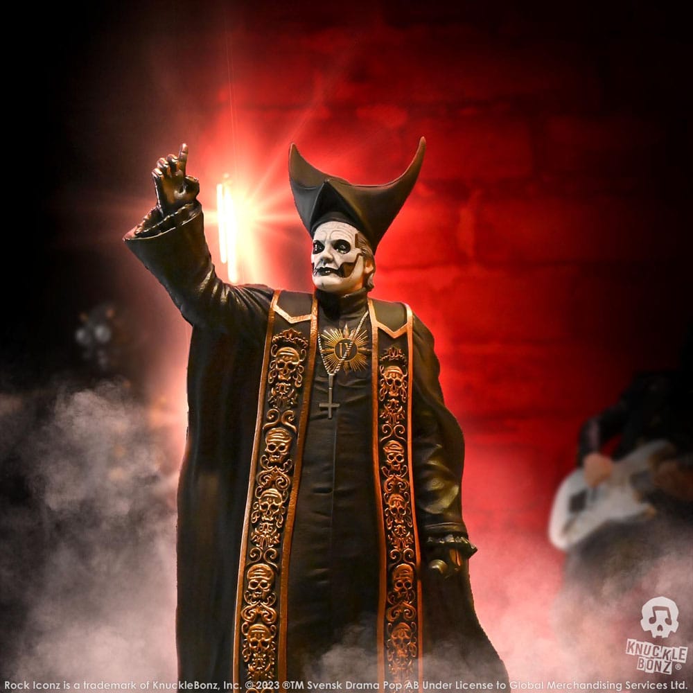 Ghost Rock Iconz Staty 1/9 Papa Emeritus IV (Svarta Kappor) 22 cm Knucklebonz