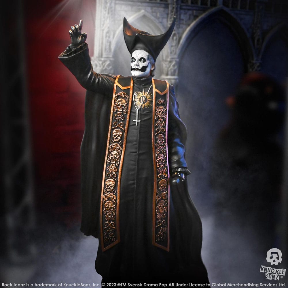 Ghost Rock Iconz Staty 1/9 Papa Emeritus IV (Svarta Kappor) 22 cm Knucklebonz
