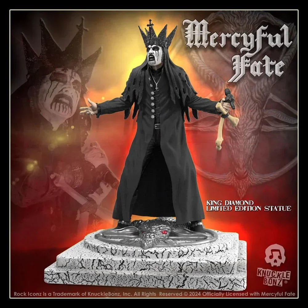 Mercyful Fate Rock Iconz Figur King Diamond III (Svart Version) 22 cm Knucklebonz