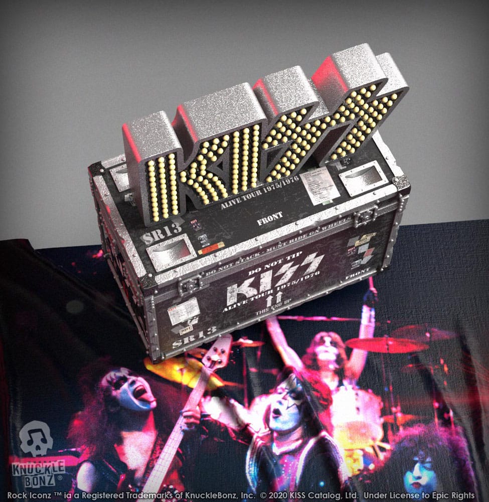 Kiss Rock Ikonz On Tour Road Case Figur + Stage Backdrop Set Alive! Tour Knucklebonz