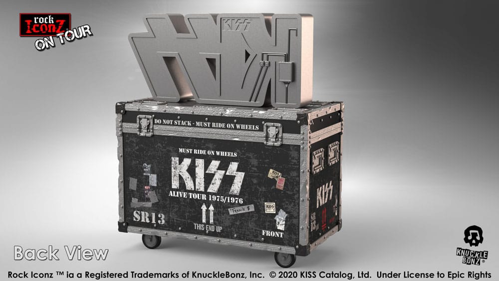 Kiss Rock Ikonz On Tour Road Case Figur + Stage Backdrop Set Alive! Tour Knucklebonz