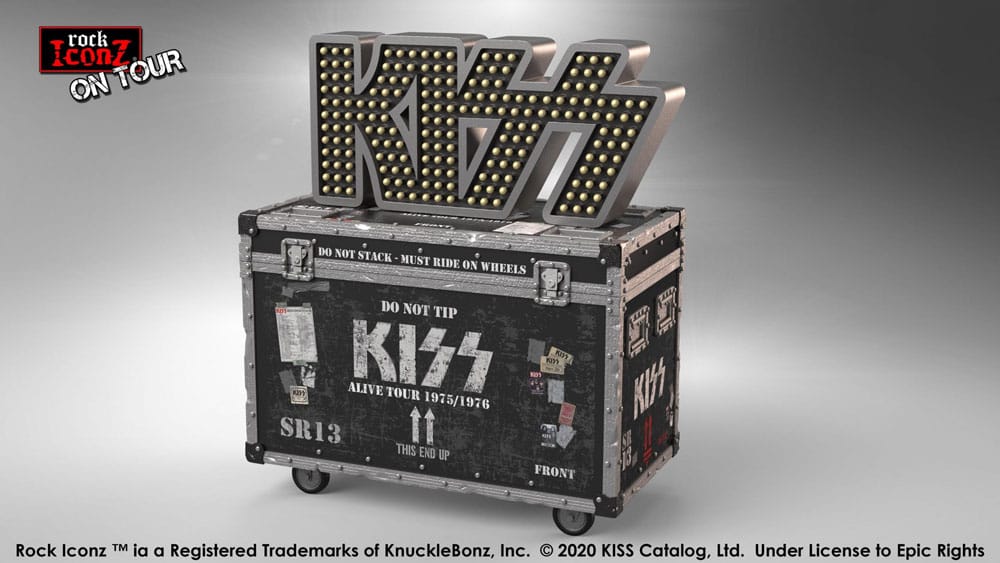 Kiss Rock Ikonz On Tour Road Case Figur + Stage Backdrop Set Alive! Tour Knucklebonz