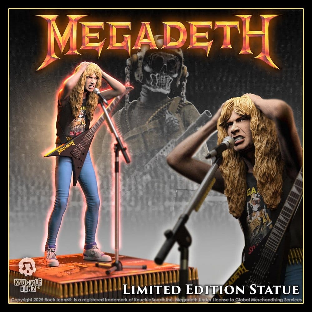 Megadeth Rock Iconz Figur Dave Mustaine II 22 cm – exklusiv handgjord samlarfigur i begränsad upplaga