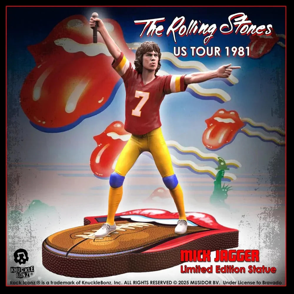 Rolling Stones Rock Iconz Figur Mick Jagger US Tour 1981 (Burgundy Jersey) 22 cm Knucklebonz