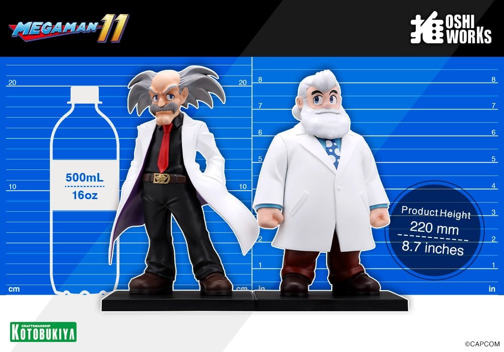 Mega Man Oshi Works PVC-figurer 2-pack Dr. Wily & Dr. Light