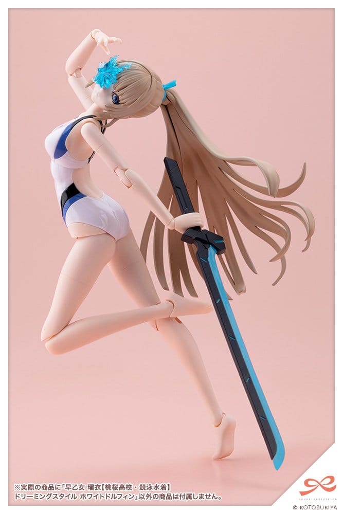 Sousaishojoteien Plastic Model 1/10 Rui Saotome Touou High School Competition Swimsuit Dream Style White Dolphin 16 cm