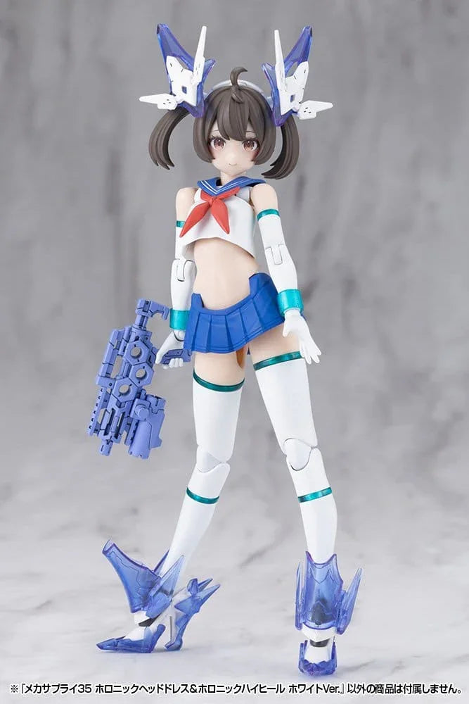 Kotobukiya M.S.G. Modellkit Tillbehörsset Mecha Supply 34 Holonic Huvudbonad & Holonic Högklackade Skor Vit Version Kotobukiya