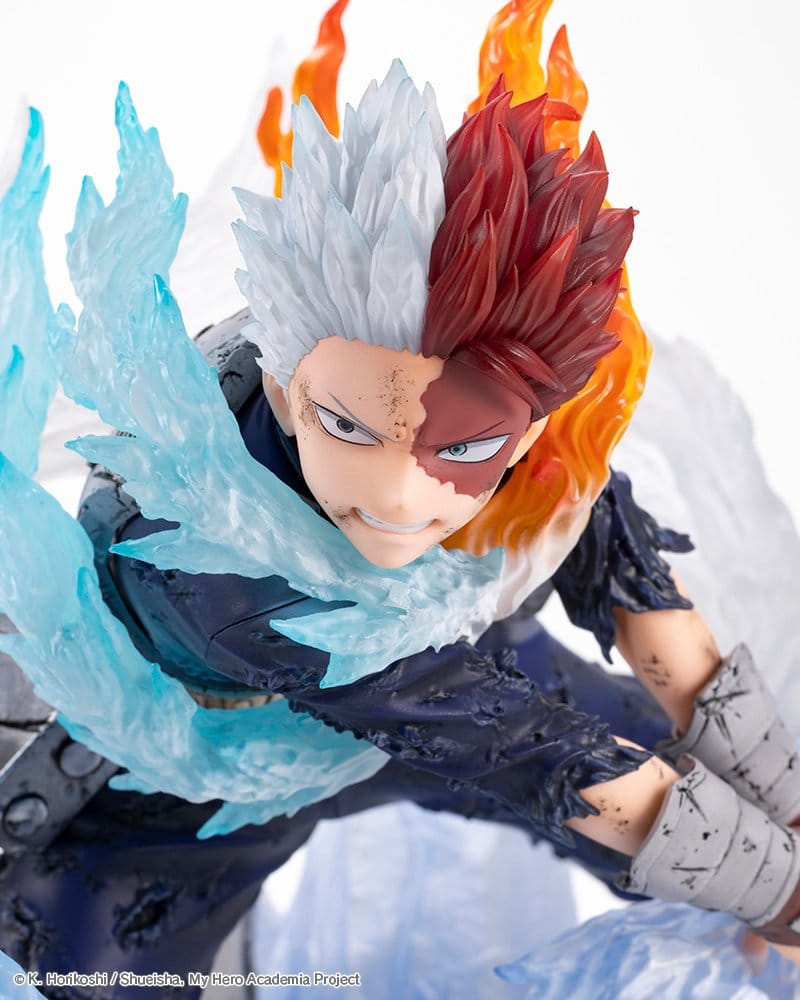 My Hero Academia ARTFX J PVC-figur 1/8 Shoto Todoroki Kallflammas Bleka Klinge-version 24 cm
