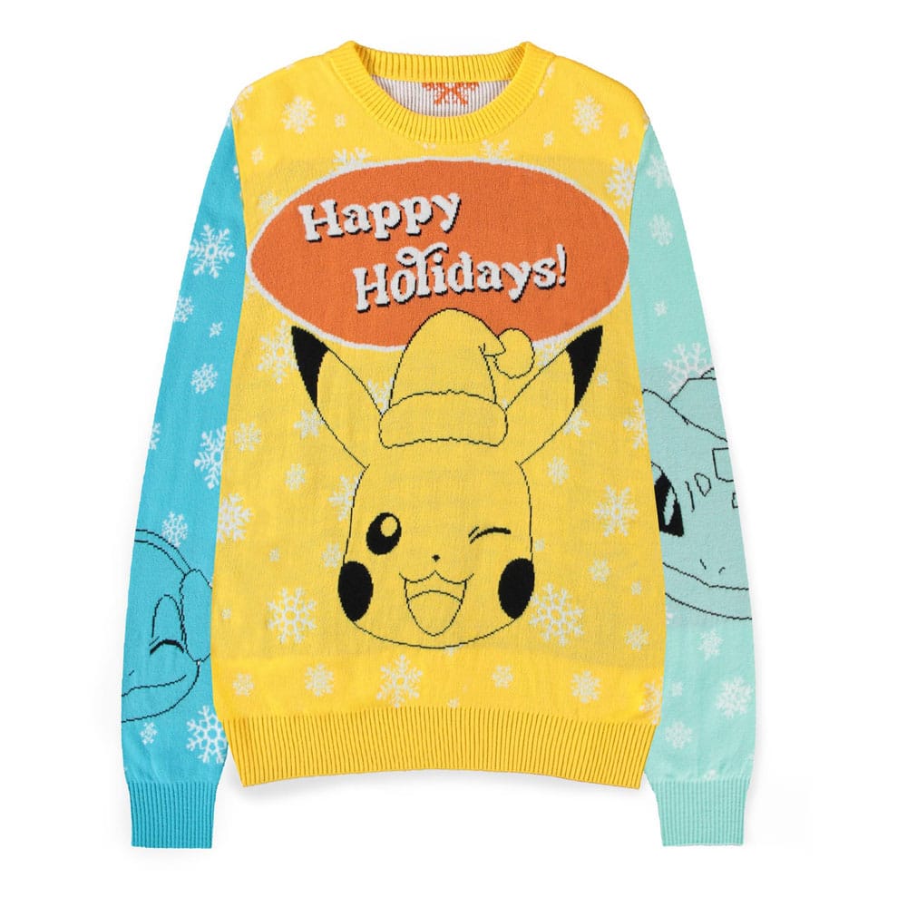 Pokémon Sweater med Pikachu, Bulbasaur, Squirtle & Charmander (Jultröja) Storlek S Difuzed