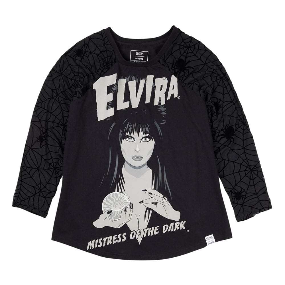 Elivira by Loungefly Tee T-Shirt Unisex Shirred Raglan Loungefly